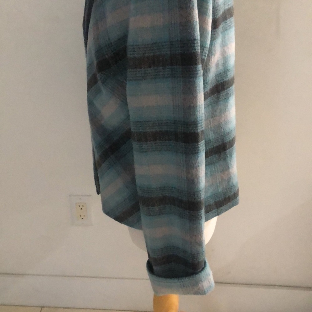 Tanjay Teal Plaid Button-Front Jacket Women's Siz… - image 5